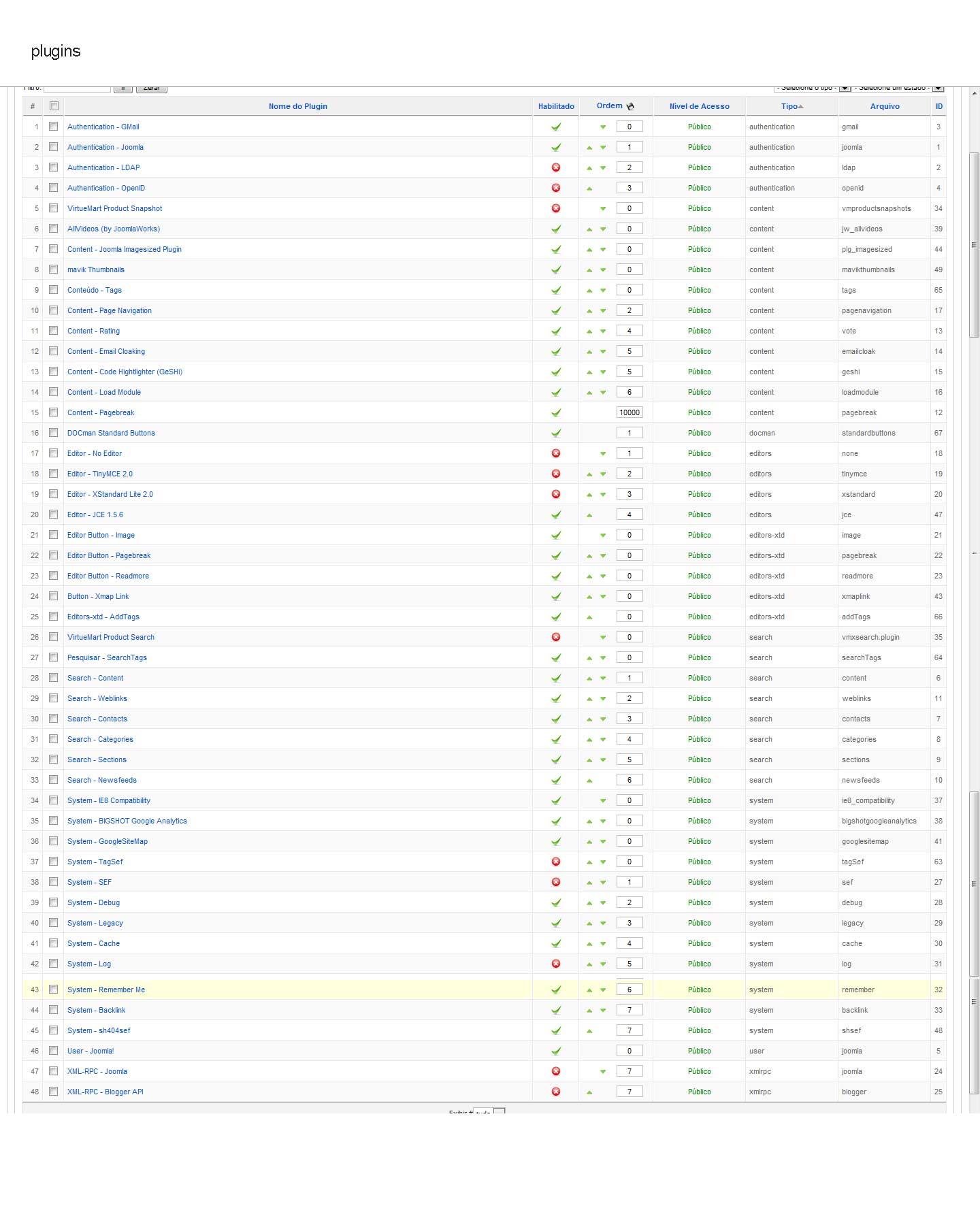 Plugins do Joomla