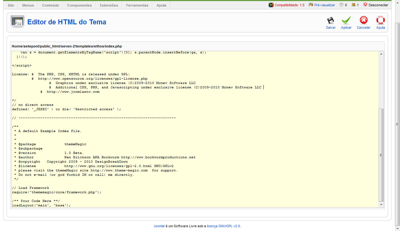 parte de baixo dos codigos do meu index.php