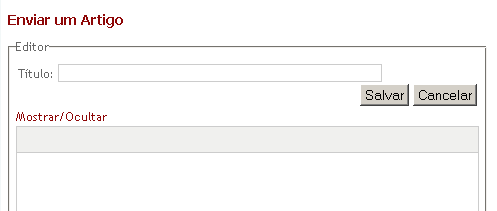 Erro - JCE Editor não aparece